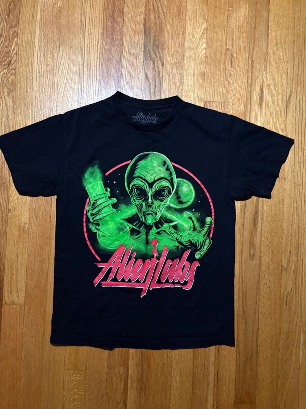 Black and Green Alien Labs cotton Tee